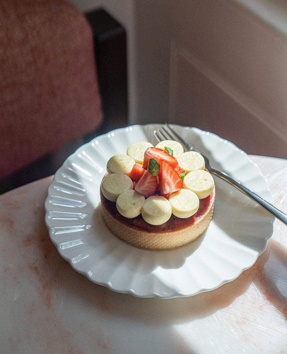 Strawberry & basil tart
